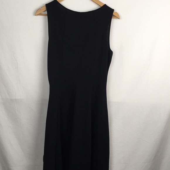 Hi-Lo Black Tank Dress with Faux Leather/Zipper - Picture 6 of 7